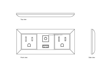 110v electrical outlet box cad detail|Electrical Receptacles .